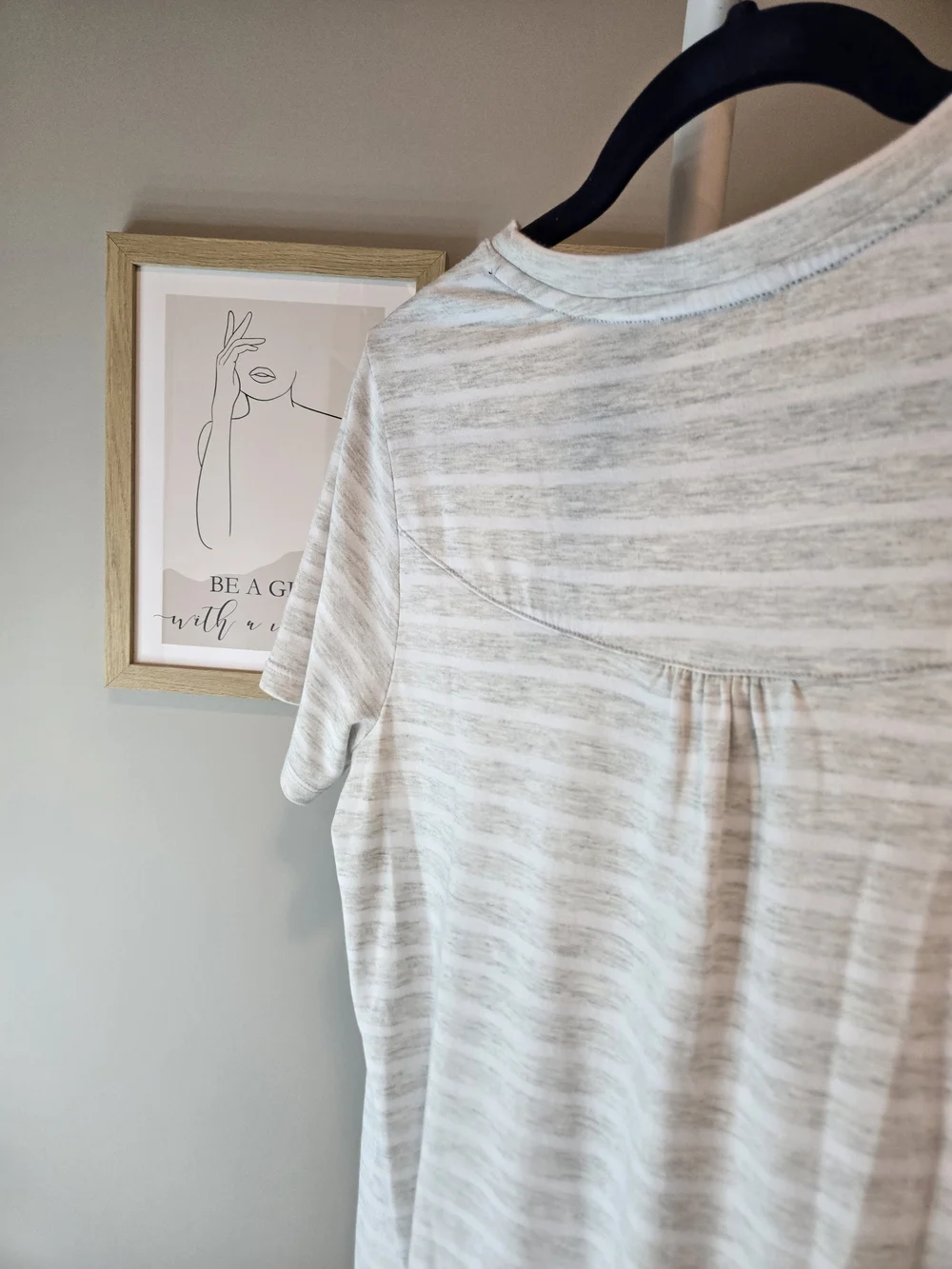 Tommy Hilfiger Women's Light Gray Striped Nightshirt